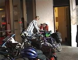 Fergus waiting to meet us at Fort William station with all our bikes